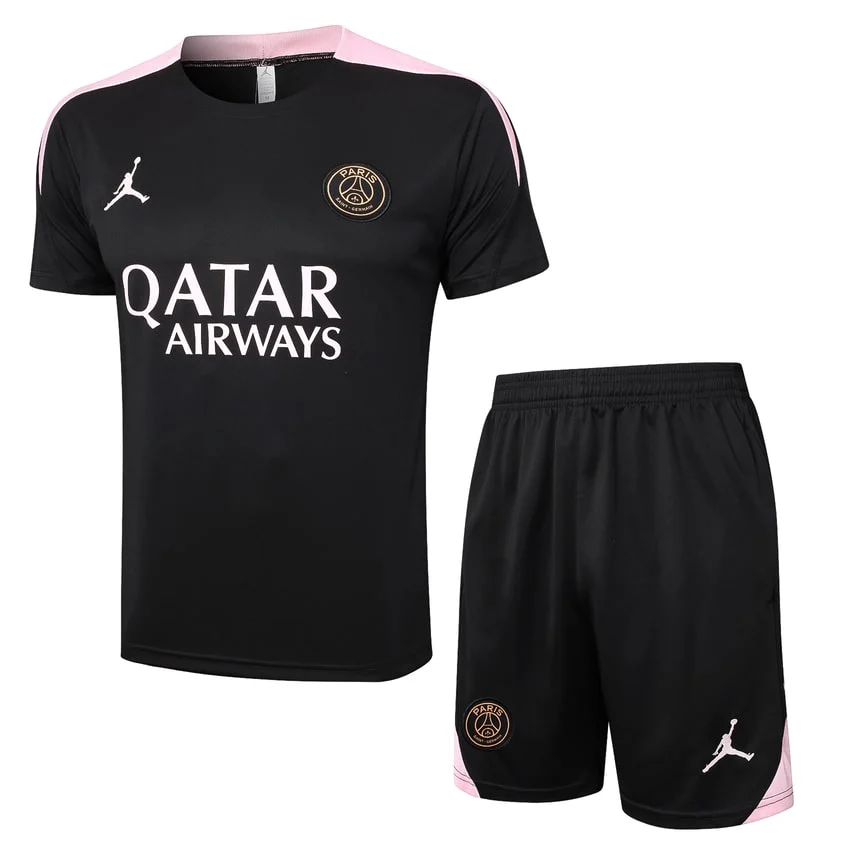 Ensemble Maillot Short PSG 2024 2025 Noir Rose