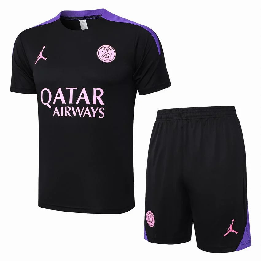 Ensemble Maillot Short PSG 2024 2025 Noir Violet