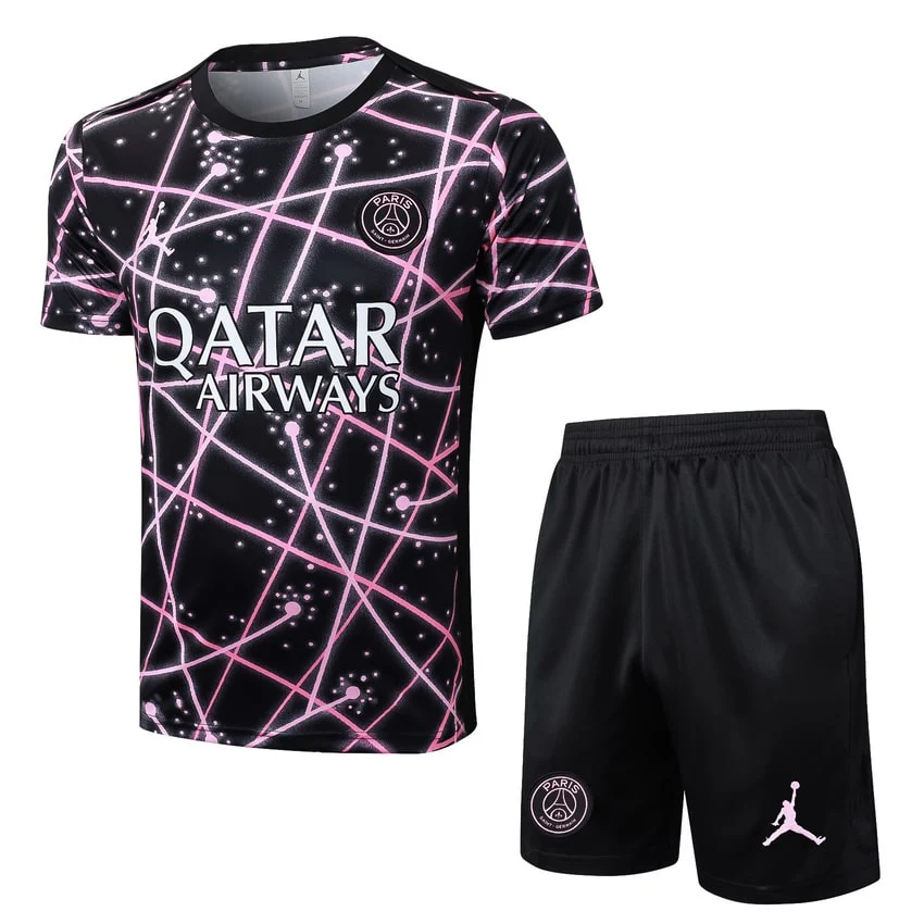Ensemble Maillot Short PSG 2025 2026 Noir Rose