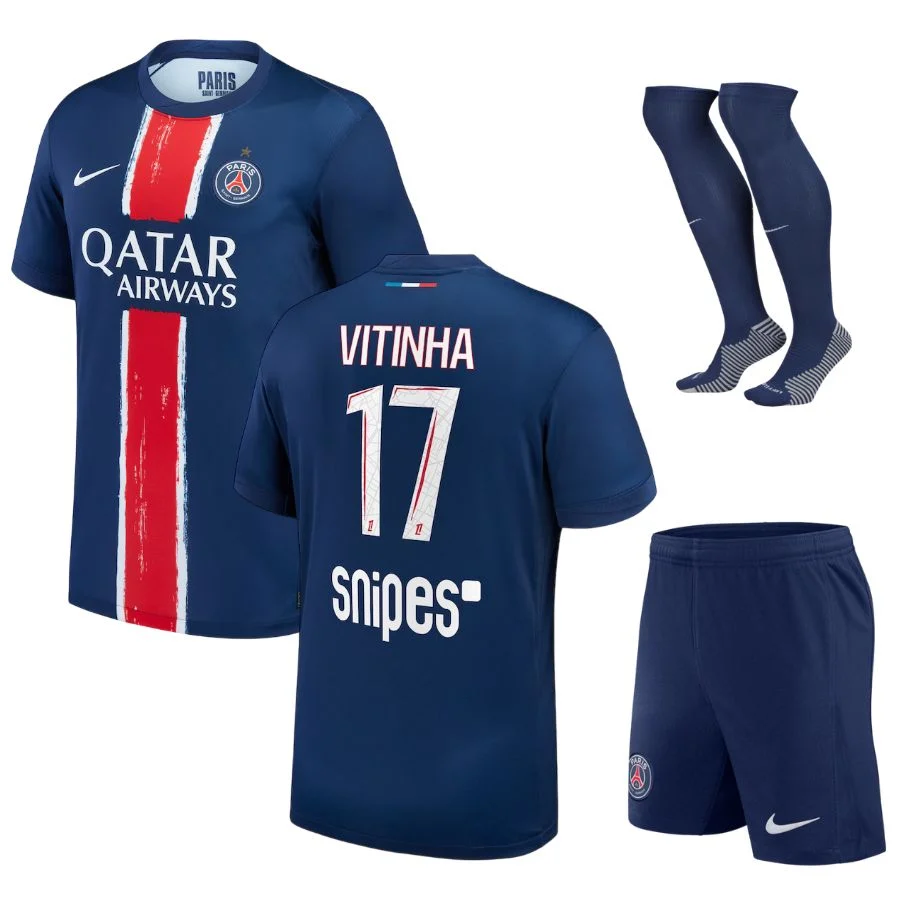 Maillot Kit Enfant PSG Domicile 2024 2025 Vitinha 1 Etoile