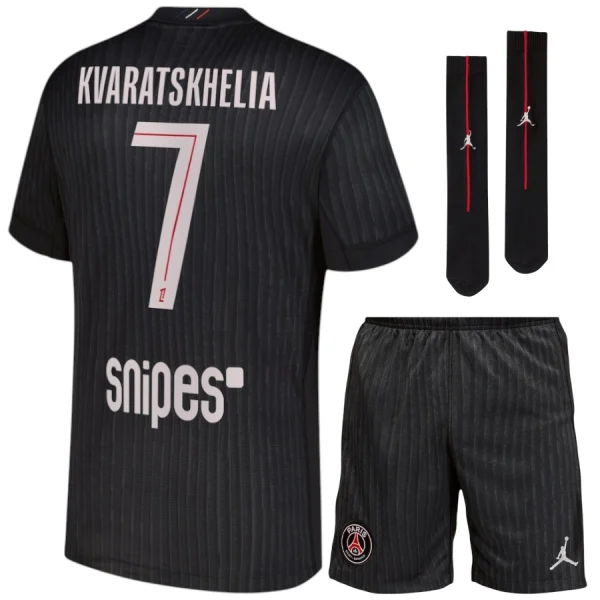 Maillot Kit Enfant PSG Jordan Fourth 2025 2026 Kvaratskhelia