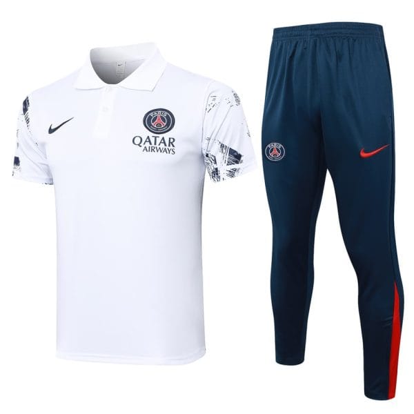 Survetement PSG Polo 2024 2025 Blanc Éclatant