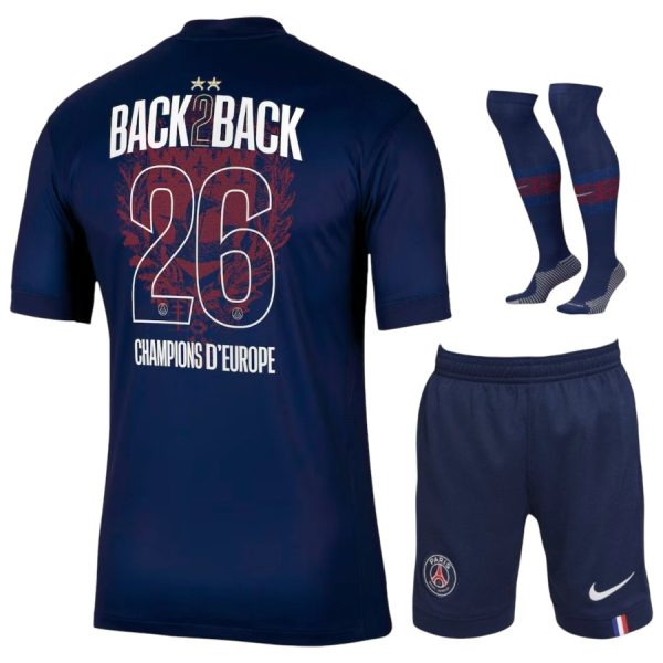 Maillot Kit Enfant PSG Domicile 2025 2026 2 étoiles Champion 26