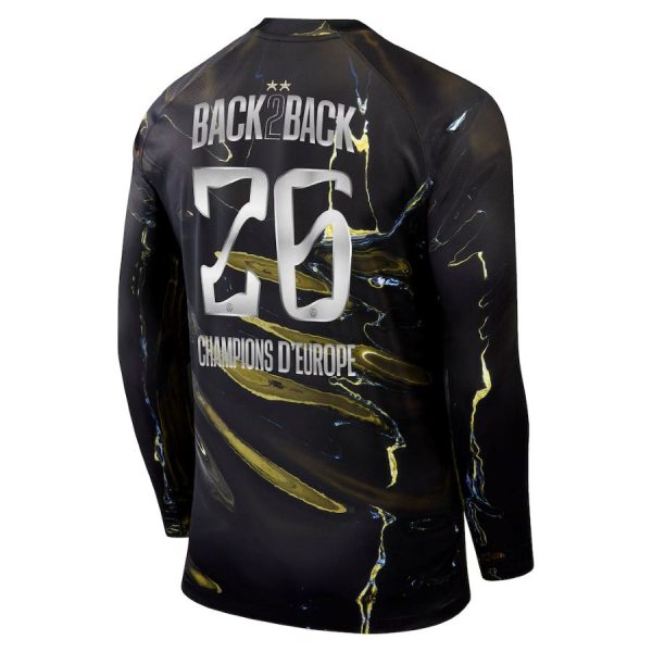 Maillot PSG Jordan Night 2 étoiles Champions D’Europe 26 Manches Longues